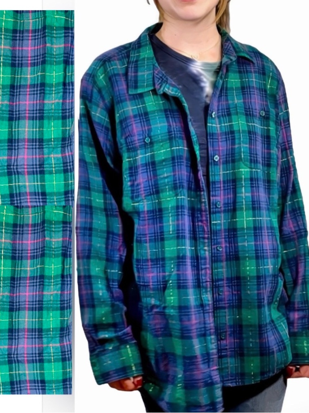 🌺St John's Bay Tartan Plaid Button-up Long Sleeve Shirt🌸🌺